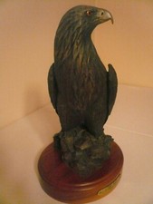WHITETAIL EAGLE BRONZE FIGURINE STATUE JEFFREY WARDWELL SCULPTER NOBLE GRACE USA picture