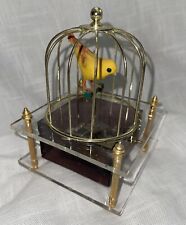 VTG Japanese Automated Musical Birdcage Yellow Bird Swinging Tabletop Sankyo 6