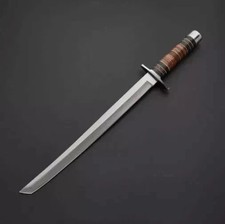 Custom Handmade Carbon Steel Blade Short Katana Sword Hunting | Camping Sword picture