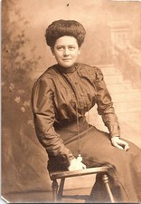 RPPC Postcard Lipp Studios Philadelphia Woman Portrait Rosary Big Hair 1920s picture