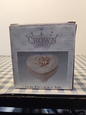 Crown Accents Jade Porcelain Keepsake Box picture