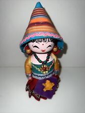 Vtg Colorful Peruvian Doll Handmade Artisan Lady with Baby picture