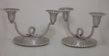 Aluminum Farberware pair of candlestick holders wrought with a flower pattern picture