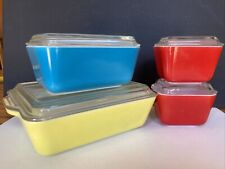 PYREX PRIMARY COLOR REFRIGERATOR SET 503, 502, 501 With LIDS -8 pieces picture