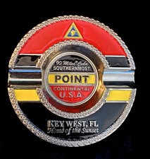 Vintage Enamel & Metal Key West FL Florida Ashtray With Decorative Border Jojo's picture