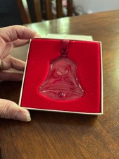 Orrefors Crystal BELL Ornament 1993 Christmas Holiday Mint in Box picture