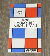 Vintage 1979 PARIS Plans Metro RER Autobus Pocket Map - Paris France picture