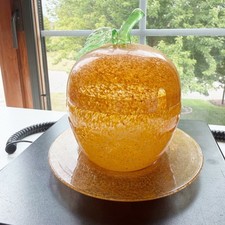 Steuben Frederick Carder Orange Cintra Marmalade Jar #5137 w/ Lid Plate Label picture