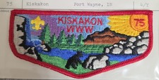 Kiskakon Lodge 75 OA PB Red Border Collectors Mint Patch picture
