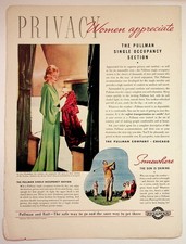 1938 Pullman Company Magazine Ad Rail Travel Women Privacy Golf Chicago picture