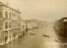 GRAND CANAL VENICE ITALY Albumen Photo 1880 Gondolla Rialto Venezia LARGE Ships picture