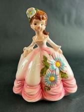Vintage MCM Kitsch Pretty Pink Princess Girl Planter #5839 picture
