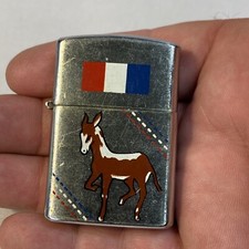VINTAGE DEMOCRAT FLIP TOP LIGHTER DONKEY picture