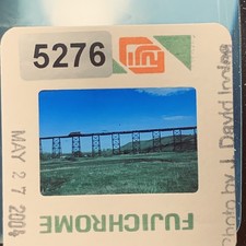2004 FUJICHROME 35mm Slide Train Railroad Trestle Bridge Landscape Photo 5276 picture