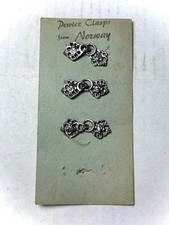 Vintage Pewter Cloak Clasp from Norway French filigree pattern Brand New picture