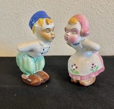Vintage Porcelain Dutch Boy and Girl Kissing Made in Japan picture