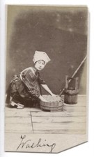 c.1870's PHOTO - JAPAN CDV SIZE - WASHING picture