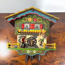 Vtg 1976 Emil Schmeckenbecher Cuckoo Clock Farmer Daughter WGermany PARTS REPAIR picture