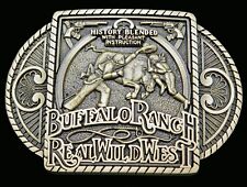 Buffalo Ranch Real Wild West Show Award Design Medals Brass Western Belt Buckle picture
