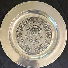 Genuine Rare RWP Pewter Plate, Seal of the President of the United States picture