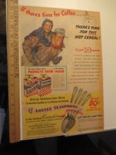 newspaper ad 1946 RALSTON cereal box premium tea spoon offer snow dad son AW picture