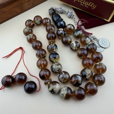 Genuine Honey sumatran amber Islamic Tasbih  120gm مسباح كهرمان سومطري حر N1075 picture