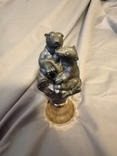 Michael Ricker 1996 2 Bears Together Pewter Statue Brass Bells picture