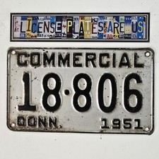 1951 Connecticut Commercial License Plate 🔥 Vintage Antique CT Tag 18-806 picture