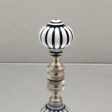 White/Black, Acrylic, Lamp Finials Nickel, Polished, Antique Brass Bases picture