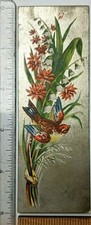 c1880s Portsmouth NH James Connell Clocks Watches Trade Card Bookmark Bird Vtg picture