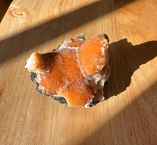 Bright Orange Thomsonite with Mesolite Crystals on Basalt Matrix picture