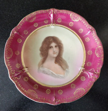 ANTIQUE SCHWARZBURG  Olivier Nieulant FRANCE VICTORIAN WOMAN PAINTING PLATE picture