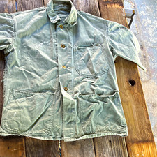 Vintage 40’s Original WWII USMC HBT P41 Herring Bone Twill Utility Jacket. picture