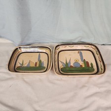 Tlaquepaque Vintage Mexican Hand-Painted Dishes, Set of 2, Nice picture