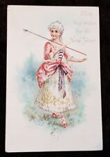 c.1880s Victorian New Year Greeting - Embossed - Raphael Tuck picture