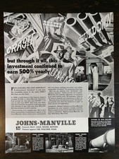 1936 Johns-Manville Insulation Great Depression Crash Vintage Print Ad picture