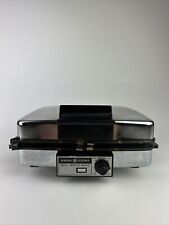 Vintage GE General Electric Waffle Maker Grill Iron Baker Chrome A2G48T TESTED picture