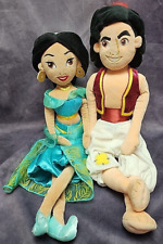 Disney store Princess Jasmine & Aladdin 19” Soft Plush Doll Stuffed Toy Set Lot picture