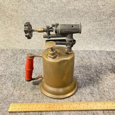 Vintage Turner Brass Works Red Wood Handle Blow Torch USA picture