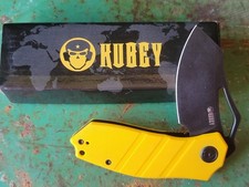 Kubey Ceyx Liner Lock Yellow G10 Handle Darkwashed D2 Blade Steel KU335C picture