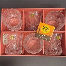 RCR Royal Crystal Rock Impero Lead Crystal Whiskey Glasses Set of 6, 11 oz picture