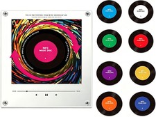 Retro Vinyl Record Refrigerator Magnet, 128MB NFC Music Player Box Set with 9 Pr picture