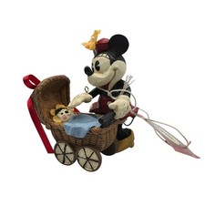Vintage Disney Minnie Mouse Baby Carriage Stroller Small Figurine Collectible picture