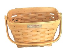 5 Signatures By Longabergers Vintage 1999 Dresden Tour Basket Swing Handle picture