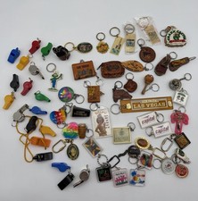 Vintage Souvenir Keychain & Whistle Lot 61 Pcs Travel Collectibles Mixed(#B13) picture