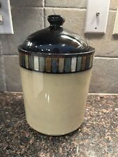Sonoma Life + Style Vallejo Blue Extra Large Canister Cookie Jar 10.5
