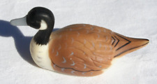 vtg figurine mallard duck hand painted miniature brown black resin 3