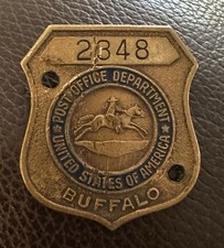 ORIGINAL Vintage U.S. Post Office Department Employee Cap Badge Buffalo NY 2348 picture