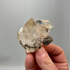 144 g Herkimer Diamond Cluster with Golden Iron Oxide, Rainbows, Druzy Matrix picture