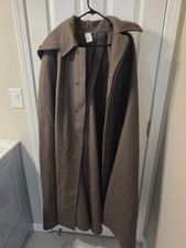 Vintage US Military Wool Overcoat Trench Coat Olive Green Mens XL - 2XL #S147 picture